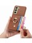 Samsung Galaxy S21 Fe Premium Dokulu Deri Kart Yuvaları Halka (Yurt Dışından) 2