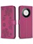 Huawei Mate 60 Pro Için Flip Case Artı Yonca Çiçek Kart Yuvaları Tutucu Pu (Yurt Dışından) 1
