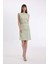 Bodycon Vücuda Oturan Drapeli Krep Kolsuz Mini Abiye Elbise D3770AX24AU 1