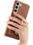 Samsung Galaxy S22 Kart Yuvaları Premium Dokulu Deri Halka Standı (Yurt Dışından) 3