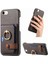 IPhone 7/8 Için Kılıf Halka Standı Kart Yuvaları Premium Dokulu Deri (Yurt Dışından) 1