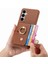 Samsung Galaxy A15 Kart Yuvaları Halka Standı Premium Dokulu Deri (Yurt Dışından) 5