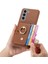 Samsung Galaxy S21 Artı Halka Standı Premium Dokulu Deri Kart (Yurt Dışından) 4