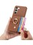 Samsung Galaxy S23 Halka Standı Premium Dokulu Deri Kart Yuvaları (Yurt Dışından) 2