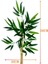 5li Set Yapay Bambu Sopası 6 Yapraklı 50CM Yapay Çiçek Bambu Duvarı Separatör Çiçeği Yapay Çiçek 3