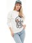 Baskılı Kadın Sweatshirt Ekru ZN5006 2