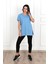 Kadın V Yaka Yırtmaçlı T-Shirt 8783-22 1