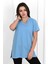 Kadın V Yaka Yırtmaçlı T-Shirt 8783-22 2