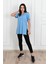 Kadın V Yaka Yırtmaçlı T-Shirt 8783-22 4