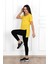 Kadın V Yaka Yırtmaçlı T-Shirt 8783-22 2