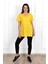 Kadın V Yaka Yırtmaçlı T-Shirt 8783-22 4