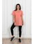 Kadın V Yaka Yırtmaçlı T-Shirt 8783-22 1