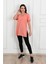 Kadın V Yaka Yırtmaçlı T-Shirt 8783-22 4