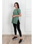 Kadın V Yaka Yırtmaçlı T-Shirt 8783-22 4