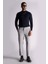 Beli Yarım Lastikli Slim Fit Chino Crop Pantalon Gri 1