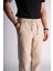 Pamuk Comfort Fit Jogger Bel Pantolon Bej 5