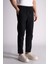 Pamuk Comfort Fit Jogger Bel Pantolon  Siyah 5