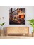 Retro Müzik Köşesi Cam Baskı - Retro, Vinil Plak, Modern Sanat, Ev Dekorasyonu, 30X30 3