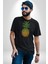 Ananas Meyve Kadın Erkek Unisex Siyah Organik Baskılı T-Shirt Penye Yüksek Kalite 5