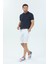 Erkek Beyaz Pamuklu Kemer Hediyeli Yandan Cepli Relaxed Fit Kapri Şort 5