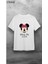 Unisex Bisiklet Yaka Kısa Kol Çizgi Film Karakter Baskılı Pamuklu T-Shirt 2