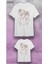 Beyaz Pamuklu Anne Kız Sevgisi Baskılı Kombin T-Shirt (Adet Fiyatıdır) 1