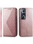 Realme C65 Eşkenar Dörtgen Şekli Günlük Kullanım Için Flip Case El Kayışı Standı Cüzdan (Yurt Dışından) 1