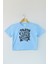 Light Blue Crop T-Shirt Eat Sleep Train Repeat Mavi Renk Kadın Tişört Baby Tee 1