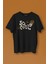 Unisex T-Shirt Skull Logo Y2K Kuru Kafa Galaksi Uzay Galaxy Siyah Baskılı Tişört 3