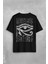The Eye Of Ra Antik Mısır Ra'ın Gözü Baskılı Unisex Oversize Siyah Tişört 1
