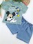 Erkek Bebek Ikili Takım Kot Şort Tişort Mickey Mouse Baskılı Su Yeşili 1