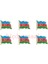 Dalgalı Azerbaycan Bayrağı Tasarımlı Gold Renk Metal Rozet 1 Paket 6'lı 1