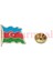 Dalgalı Azerbaycan Bayrağı Tasarımlı Gold Renk Metal Rozet 1 Paket 6'lı 3