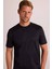 Erkek Siyah Regular Fit Merserize Pamuk T-Shirt 1