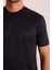Erkek Siyah Regular Fit Merserize Pamuk T-Shirt 7