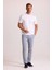 Erkek Beyaz Regular Fit Merserize Pamuk T-Shirt 2
