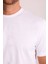 Erkek Beyaz Regular Fit Merserize Pamuk T-Shirt 6