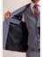 Erkek Gri Slim Fit Sivri Yaka Yelekli Takım Elbise 6