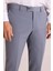 Erkek Gri Slim Fit Sivri Yaka Yelekli Takım Elbise 8