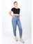 Kadın Fitilli Crop Bluz - Siyah 2