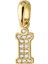 14 Ayar Altın I Harfi Taşlı Kolye Ucu 0,45 gr 1