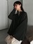 Kadın Siyah Ispanyol Kol Bol Kalıp Fermuarlı Modest Bluz 3