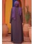 Boncuk Detaylı Mürdüm Tesettür Abaya 26331MU 2
