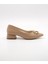 Bayan 36-40 Krem Tokalı Şık Topuklu Rahat Kalıp Abiye Ayakkabı ( Topuk Boyu : 4cm ) 2