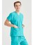 Cerrahi Tek Üst Benetton Yeşili Terikoton Ince Kumaş Dr Greys Kesim 2