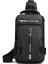 Siyah Erkek Naylon Crossbody Çanta USB Şarj Portu ile Çok Fonksiyonlu Açık Seyahat Su Geçirmez Sırt Çantası Erkek Rahat Messenger Göğüs Çanta (Yurt Dışından) 1