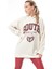 Kapüşonlu Oversize Kadın Sweatshirt Bej ZN5029 2
