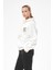 Kapüşonlu Kadın Sweatshirt Ekru ZN5030 4