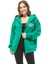 Kanguru Cep Fermuarlı Kadın Sweatshirt Yeşil ZN5025 4