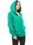 Kanguru Cep Fermuarlı Kadın Sweatshirt Yeşil ZN5025 5